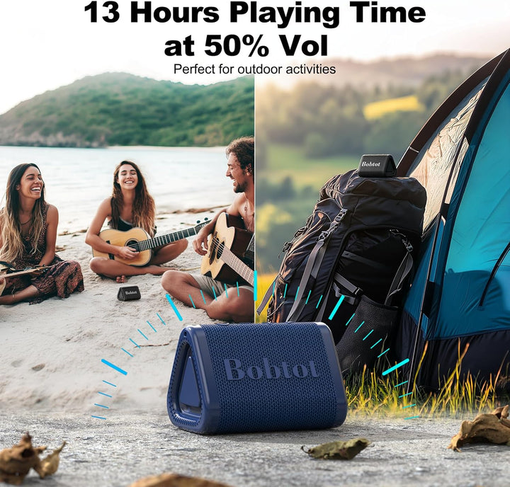 Bobtot Altavoz Bluetooth portátil inalámbrico, IPX7 pequeño altavoz...