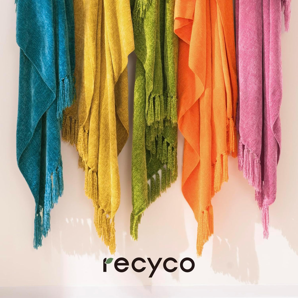 RECYCO Manta de felpilla para sofá, 50 x 60 pulgadas, color verde azulado
