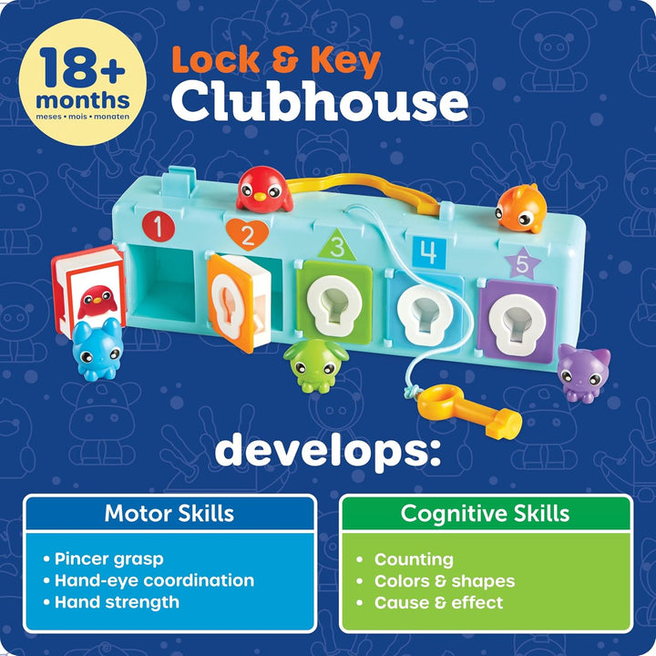 Learning Resources Lock &amp; Key Clubhouse, juegos de conteo y mot...