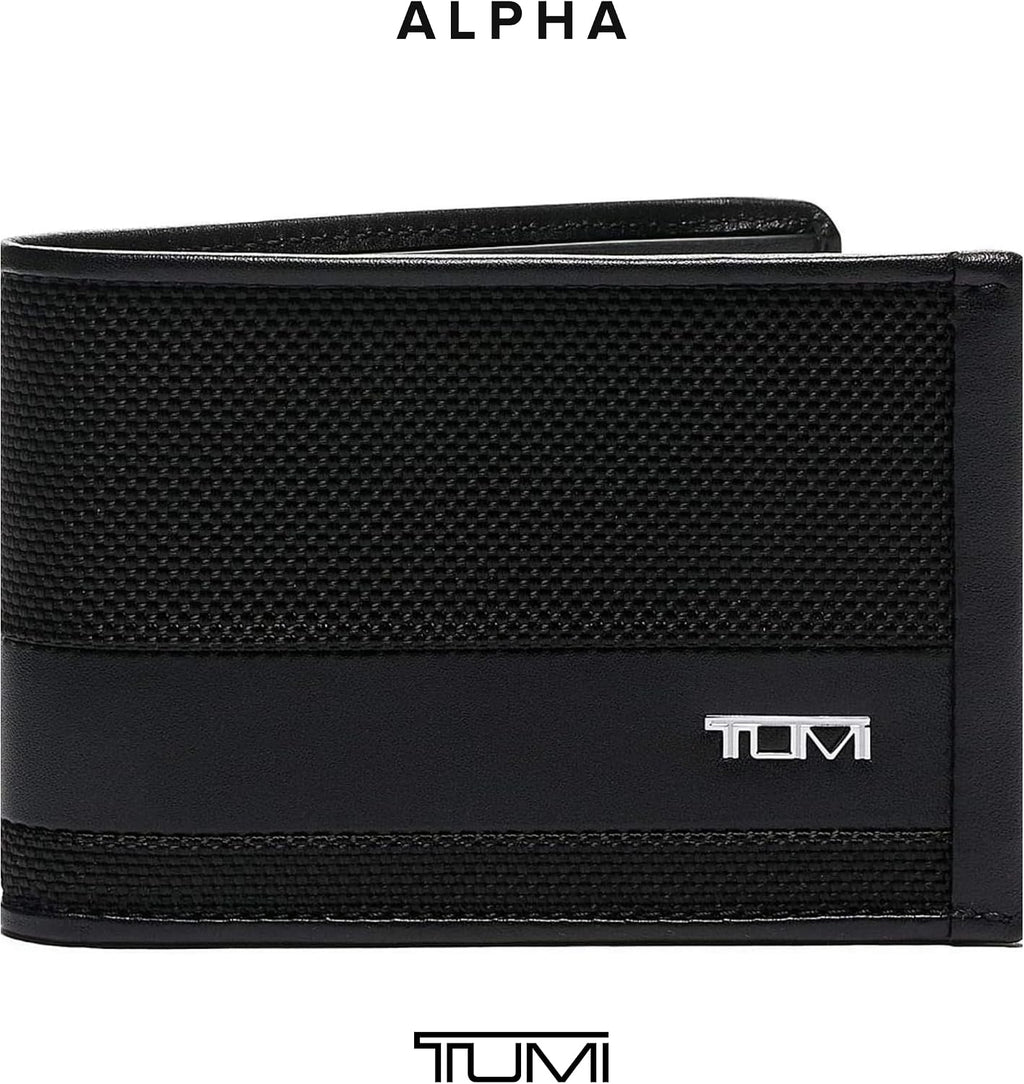 TUMI - Alpha Slim Billetera Individual Billetera para Hombres - Negro, Negro -