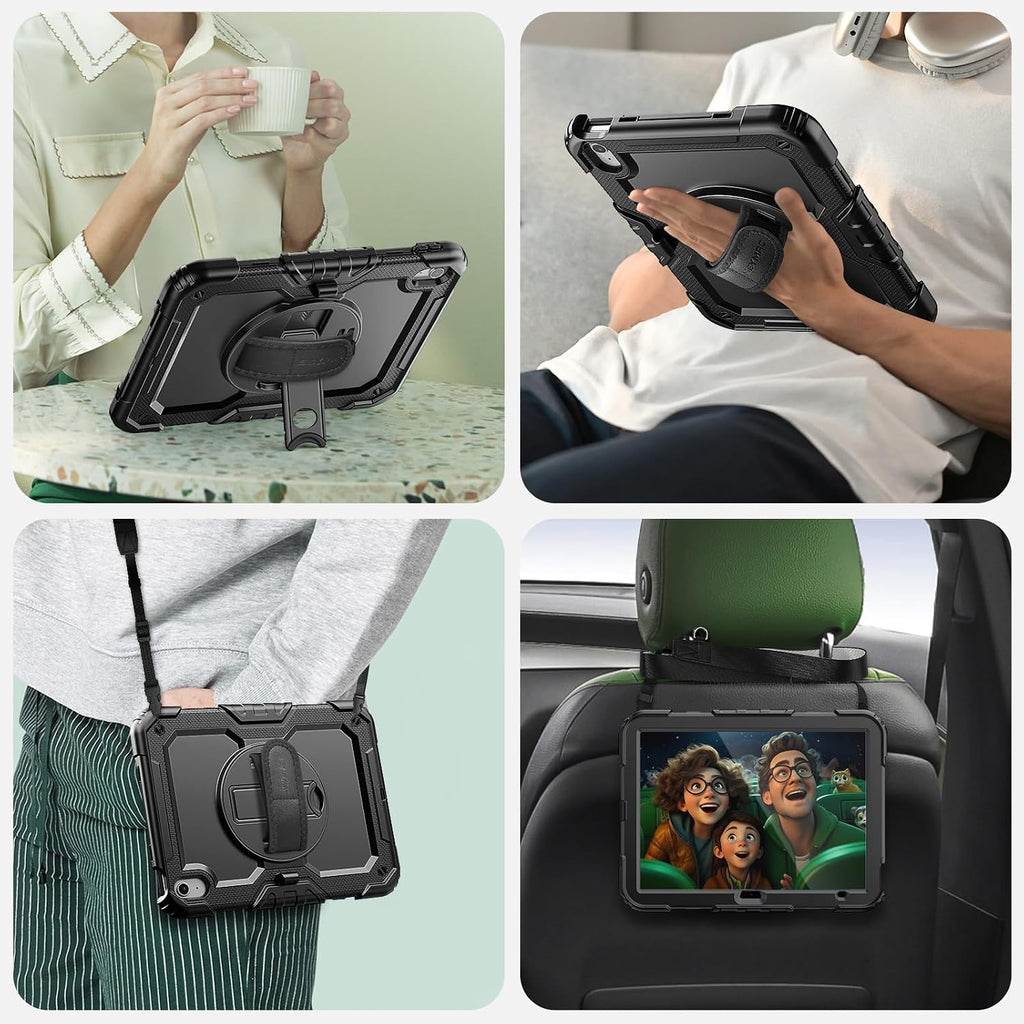 SEYMAC - Funda para iPad (A16) 11ª/10ª generación (11″/10.9″), color negro
