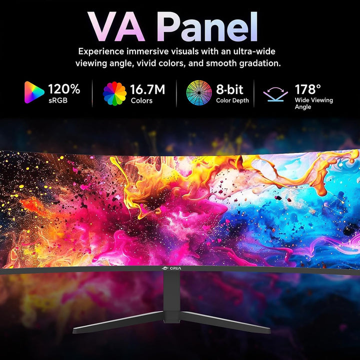 CRUA Monitor para juegos curvado ultraancho DQHD de 49" de 240H...