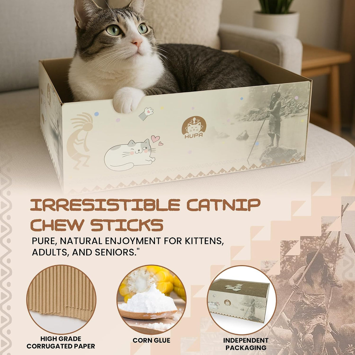 Paquete de 5 tablas rascadoras para gatos | Rascador reversible de cartón para gatos con hierba gatera | Rascador de cartón corrugado para gatos | Almohadilla para arañazos para gatos | Caja rascador duradera para gatos | 16.34 pulgadas de largo x 11.42