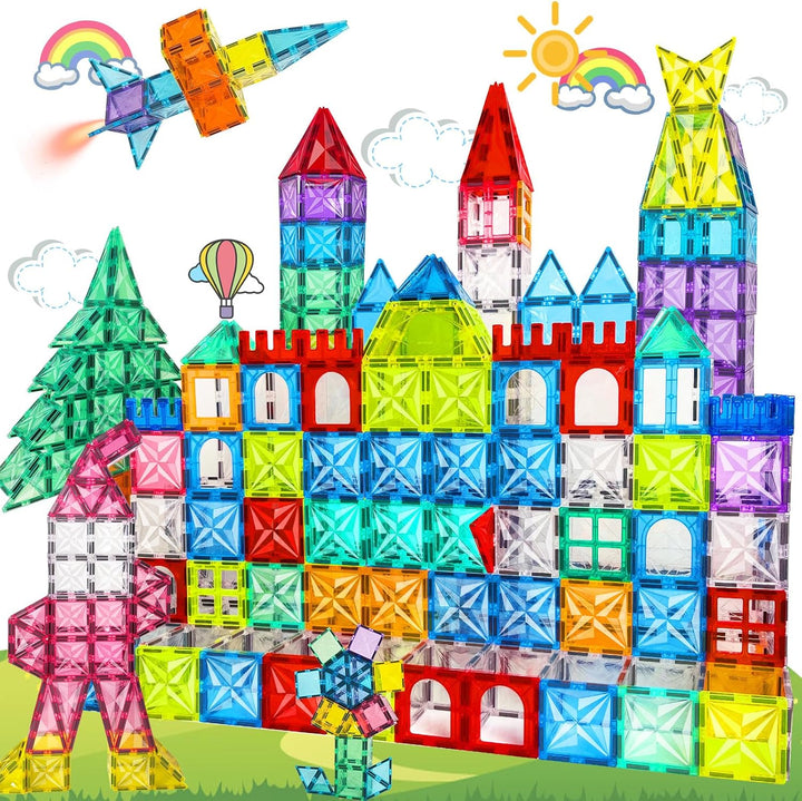 Paaxido Azulejos magnéticos, juego de 100 bloques magnéticos, bloqu...