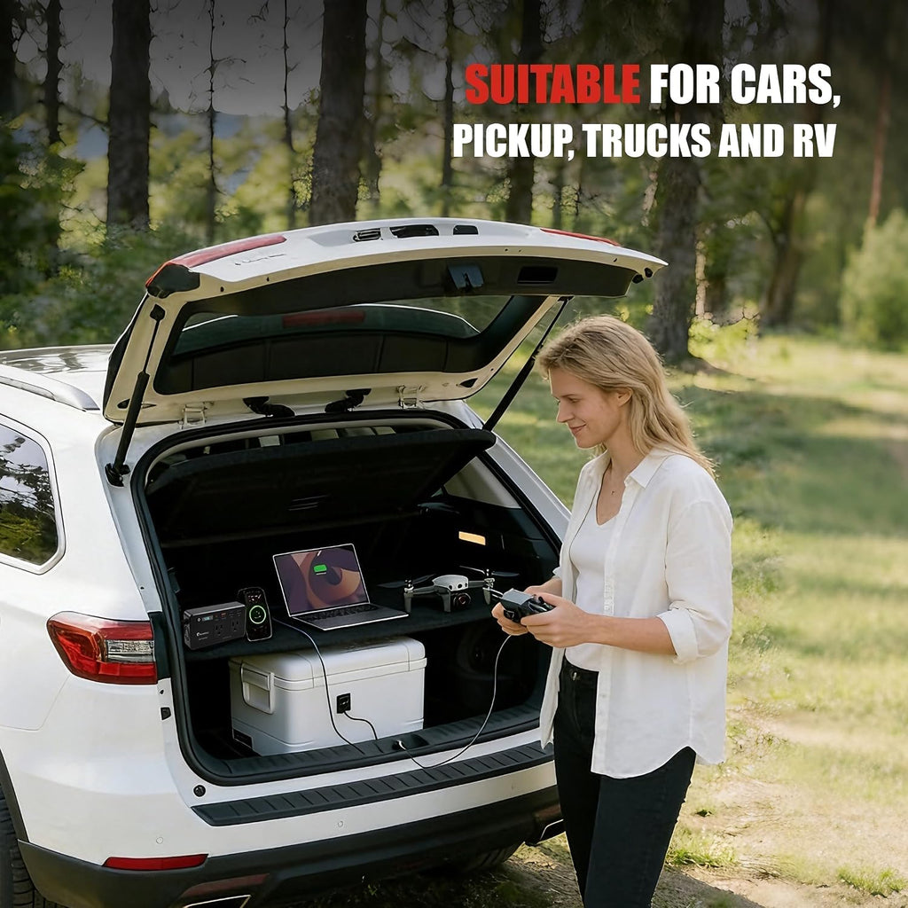 Inversor de coche de 200 W 12 V-110 V convertidor de CA LED USB-C