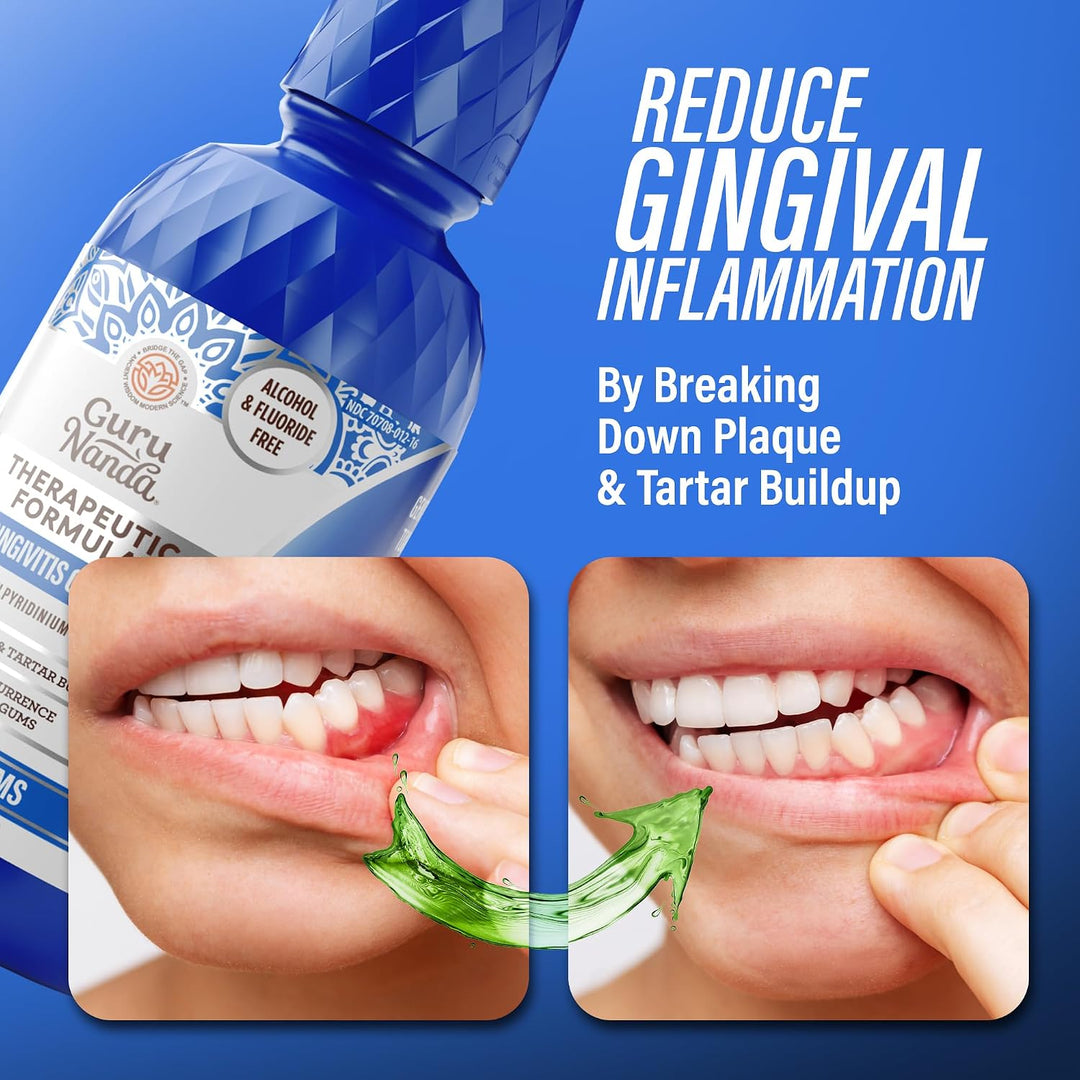 GuruNanda Enjuague bucal de encías saludables para gingivitis y san...