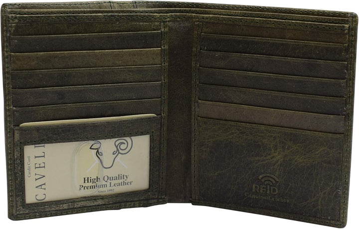 Swiss Marshall Cartera europea de piel de cordero con bloqueo RFID...