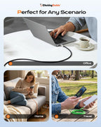 chubbycable USB C a C 240W Cable de Carga Rápida de Silicona, Naranja, 6.6FT