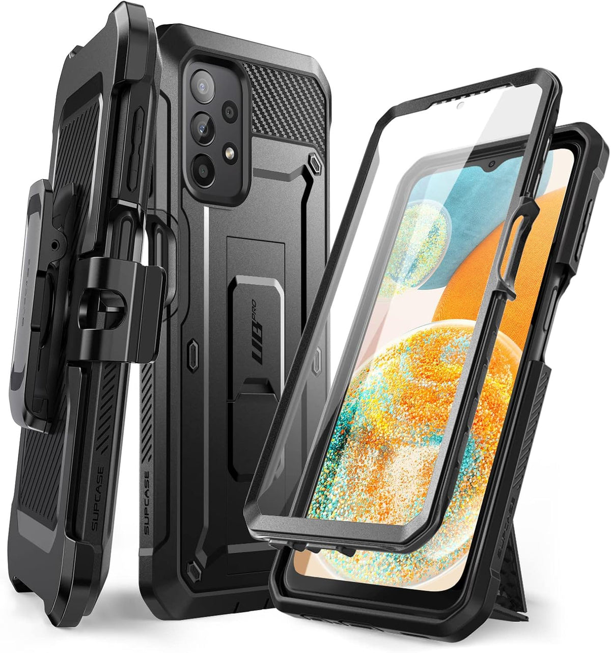SUPCASE Funda para Samsung Galaxy A23 4G / 5G con soporte, color negro