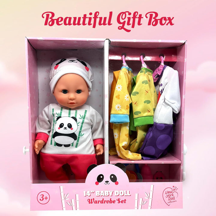 Muñeca de bebé de cuerpo suave con accesorios y 4 juegos de trajes...