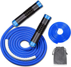 Redify Cuerda de saltar con peso para entrenamiento físico (1 libra), rodamiento de bolas sin enredos, cuerda de saltar de velocidad rápida para boxeo MMA, pérdida de peso, mango de aluminio, longitud