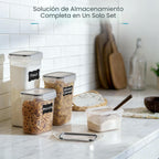 Recipientes herméticos para almacenamiento de alimentos con tapas, Vtopmart 24 piezas recipientes de plástico para organización de cocina y despensa para cereales, alimentos secos, harina y azúcar
