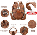 Mochila de cuero vegano AGLOD para laptop para mujer, mochila de 15...