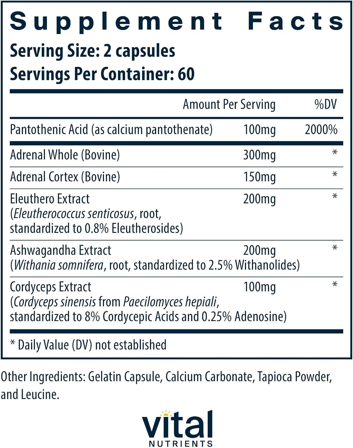 Vital Nutrients Apoyo suprarrenal | Suplementos de apoyo suprarrena...