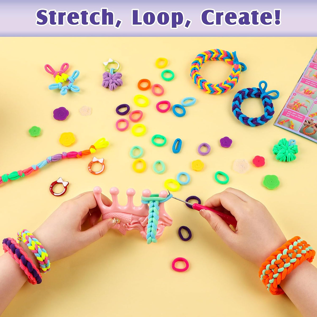 DPAPDI Kit de fabricación de pulseras para niños, manualidades para niñas de 6 a 12 años