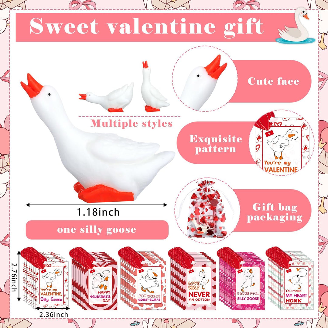 Amyhill Juego de 24 mini figuras de ganso de resina de San