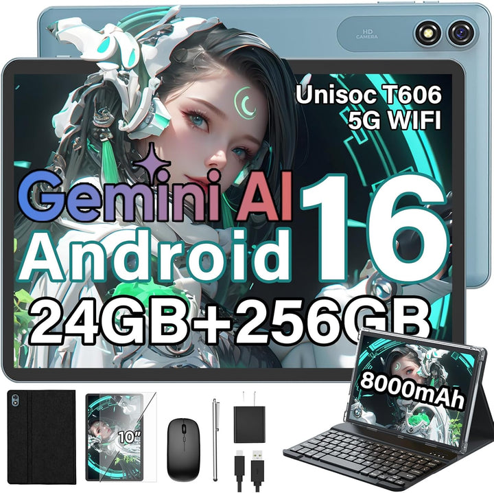 Tableta Android 16 2026 con teclado, tableta de 10 pulgadas con exp...