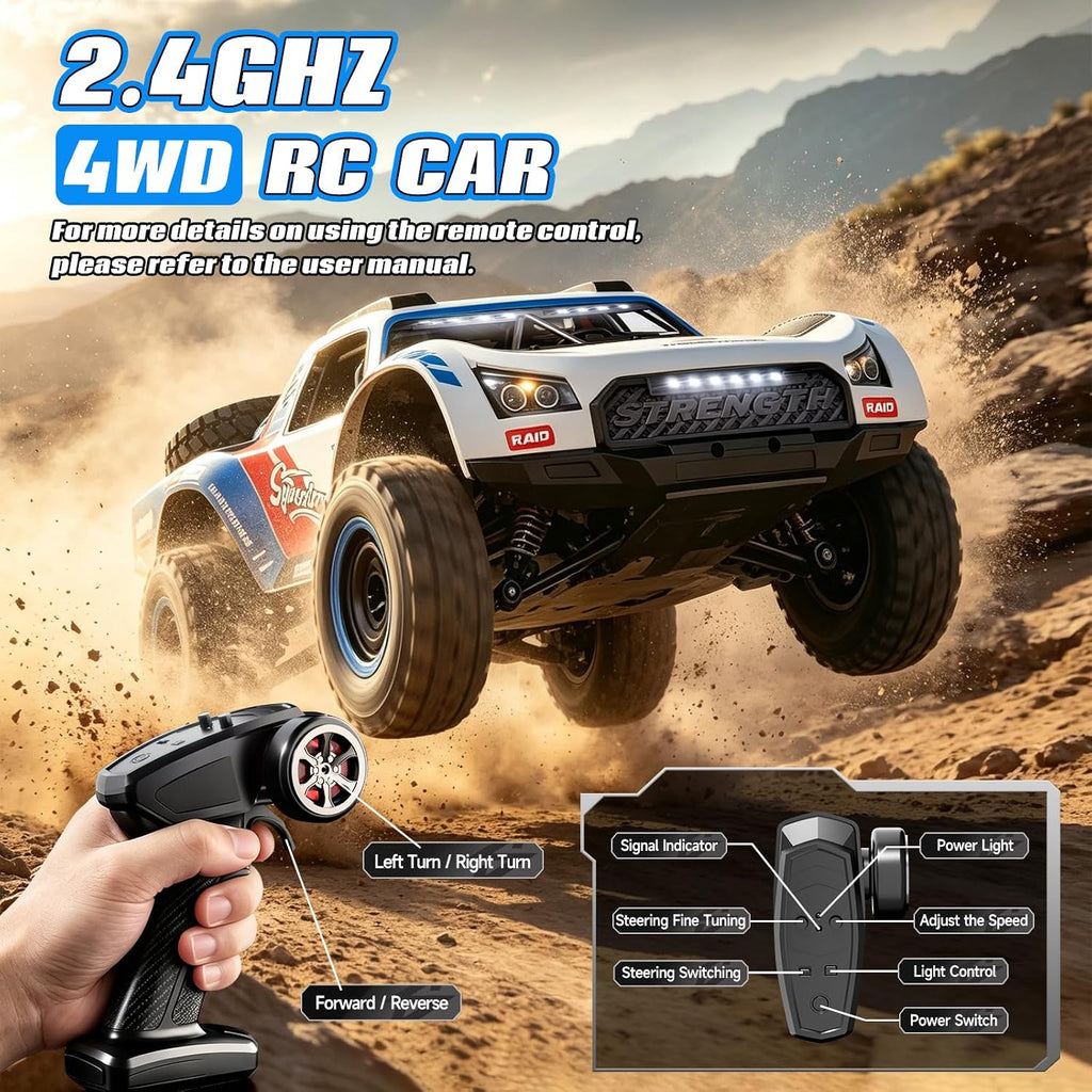 pinkking Auto a control remoto rápido sin escobillas para adultos 1:16 4WD todoterreno 50+ KMH de alta velocidad, camión de control remoto de alta velocidad, impermeable, todo terreno