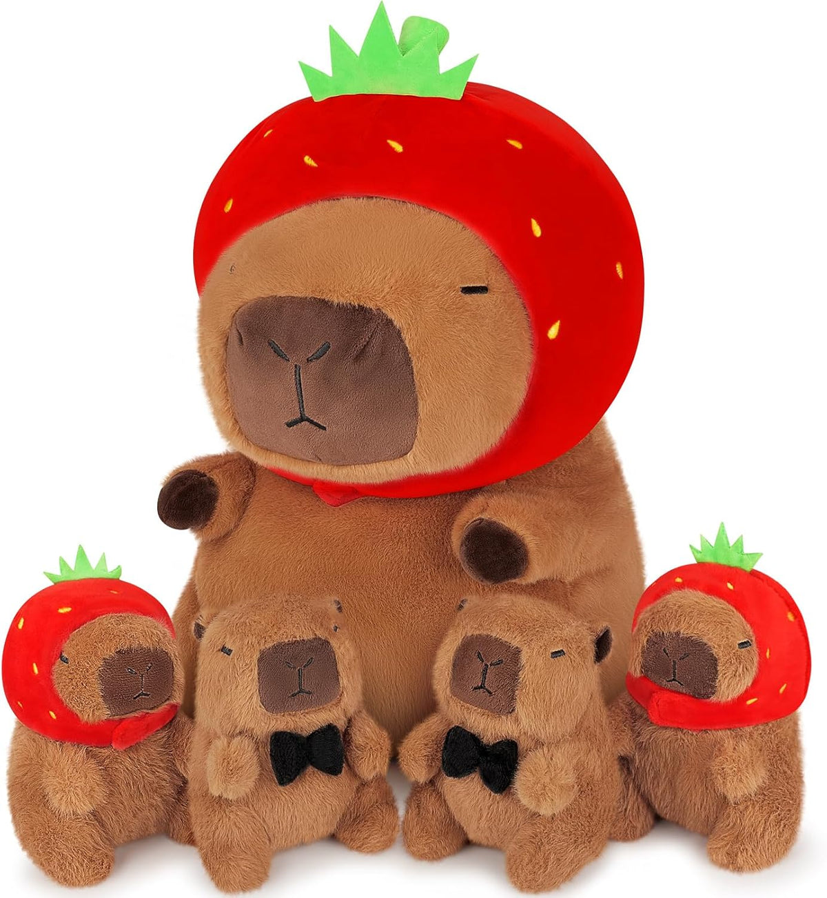 Achwishap 5 piezas de peluche Capybara de 18 pulgadas, Familia de fuentes Brown Cmmcapybara