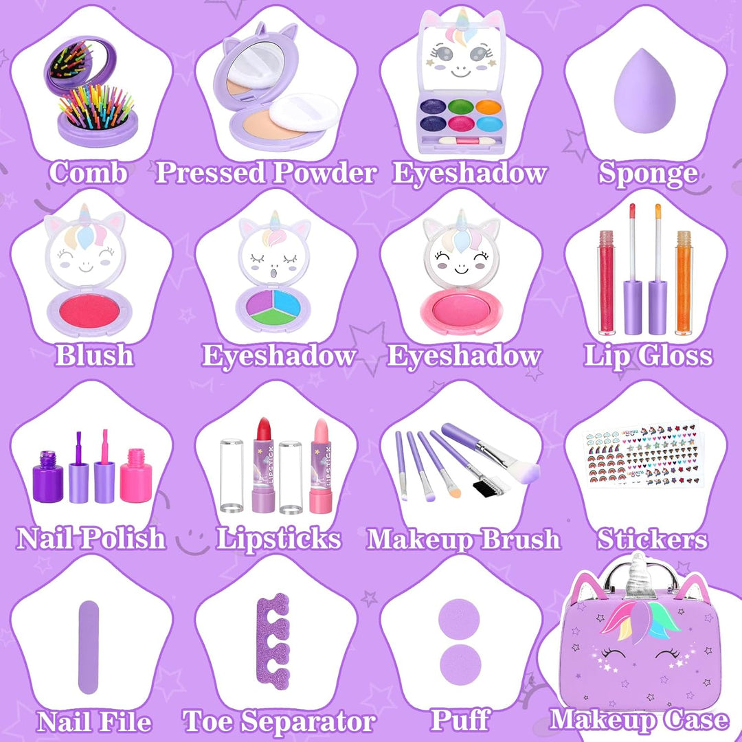 Heaning Maquillaje lavable para niños, juego de maquillaje real par...