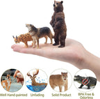 Toymany 12 figuras realistas de animales del bosque de América del Norte