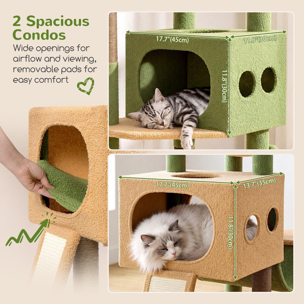 Globlazer Torre alta para gatos de varios niveles de cactus resistente de