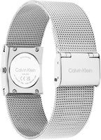 Calvin Klein Reloj CK Pulse de acero inoxidable para mujer, caja geométrica de 0.827 in, pulsera de malla, estilo icónico pequeño, regalo para ella