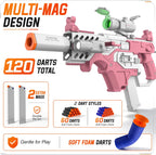 SOFITEN Pistola de juguete con rifle de francotirador automático con kit de chaleco táctico, juguete de alcance, juguetes de dardos de espuma con 120 dardos IR y linterna, juego de actividades al aire libre, regalo de cumpleaños y Navidad para niños a par
