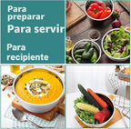 P&P CHEF Juego de 6 cuencos de acero inoxidable con tapas, multicolor