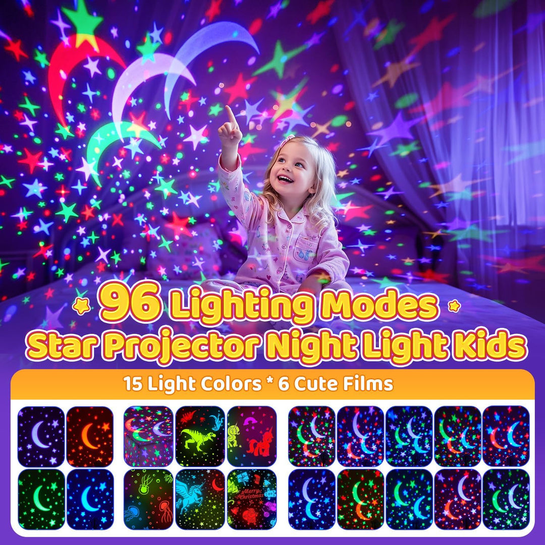 PIKOY Luz Nocturna para Niños, 90 Modos+6 Películas+Atenuador+Tempo...
