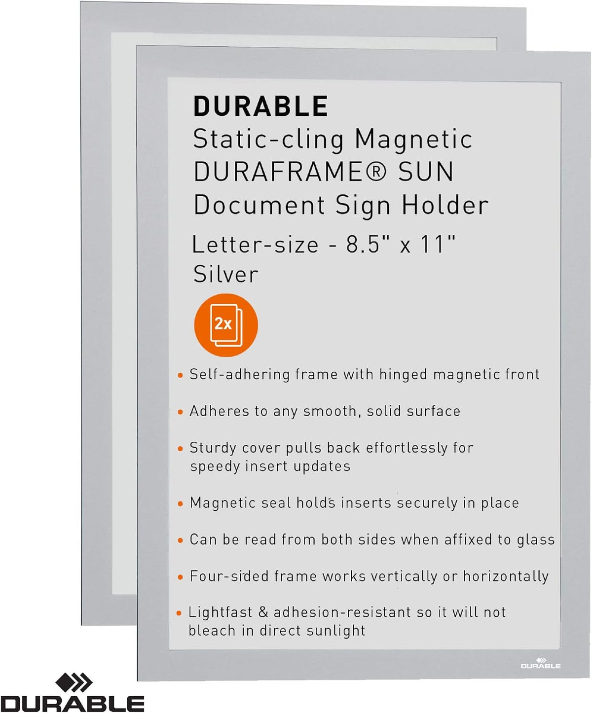 Durable Duraframe Soporte para letreros solares, magnético, plateado