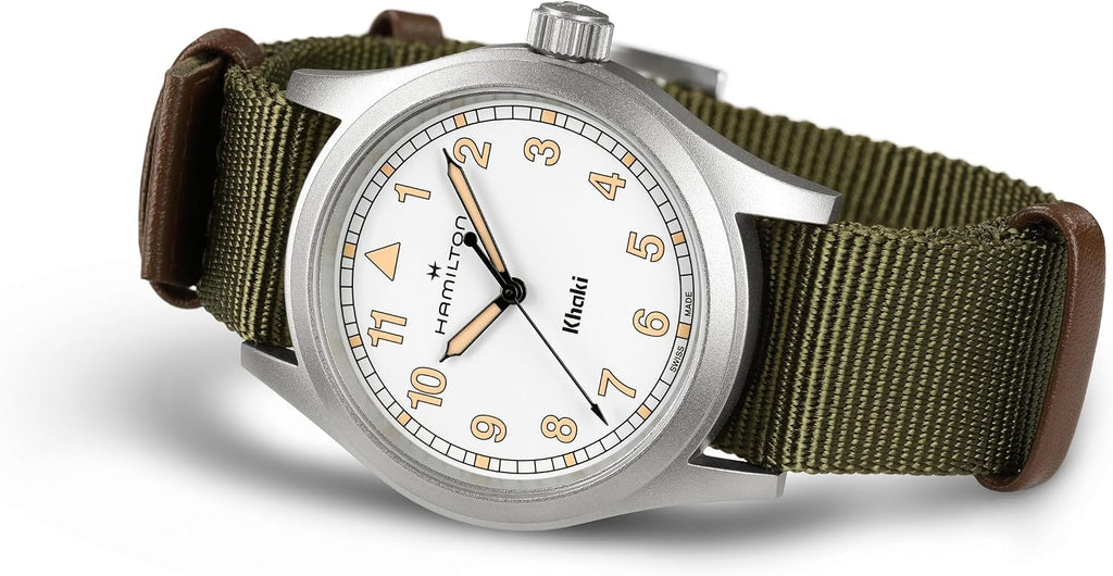 Hamilton Khaki Field Khaki Reloj de cuarzo para hombre, caja de acero
