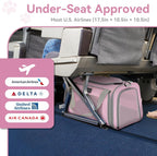 Petsfit Transportador Cat Aprobado por aerolínea, 17.5 × 10.5 × 10.5 pulgadas, rosa