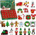 Calendario de Adviento 2026, adornos de Navidad, juego de construcción compatible con Lego, corona de Papá Noel, pan de jengibre, reno, juguete de construcción 24 en 1, cuenta regresiva de 24 días para juguetes de Navidad, regalos para niños y niñas