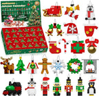 Calendario de Adviento 2026, adornos de Navidad, juego de construcción compatible con Lego, corona de Papá Noel, pan de jengibre, reno, juguete de construcción 24 en 1, cuenta regresiva de 24 días para juguetes de Navidad, regalos para niños y niñas