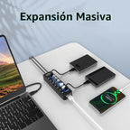 vantisan, BYX2-0504000-1, hub USB 3.0 de 7 puertos, alimentado, con puerto de carga inteligente, adaptador 5V/4A