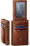 KEMISANT Billetera para hombre, delgada de cuero con clip para dine...