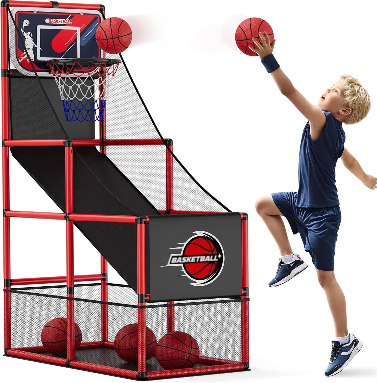Juego de Baloncesto Arcade para Interiores y Exteriores, Aro de Baloncesto para Niños