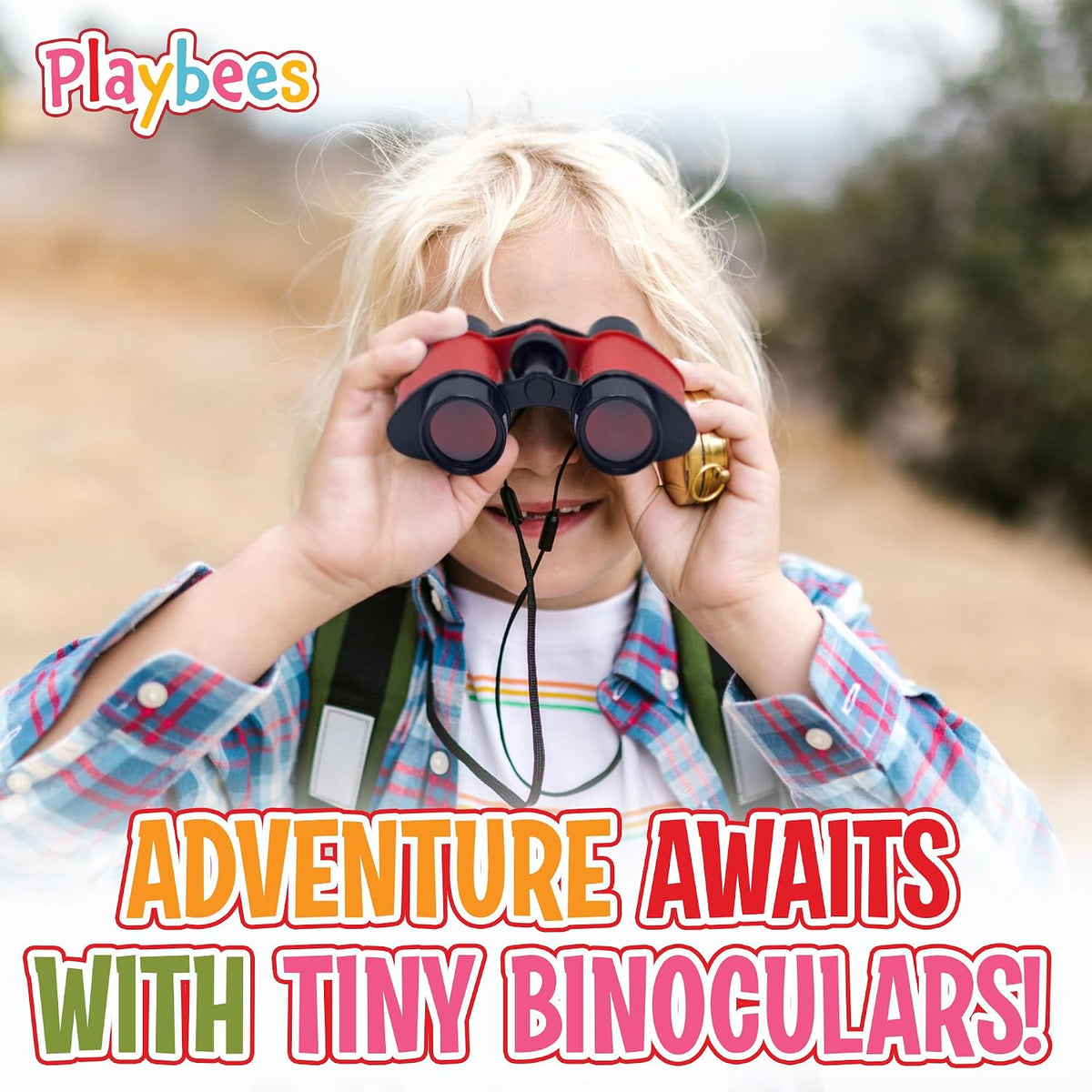 Playbees Binoculares de juguete para niños con correa para el cuello, paquete de 12 unidades, juego de binoculares para observación de aves y safari en la selva, juego de binoculares de simulación, regalos de exploradores y novedad de aprendizaje