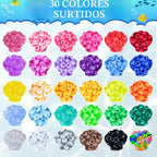 Gionlion Más de 6000 cuentas de poni en 30 colores surtidos, incluye cuentas que brillan en la oscuridad, cuentas Kandi para hacer joyas, pulsera de la amistad, cuentas de pelo de 0.236 x 0.315 pulgadas para trenzas en embalaje resistente a los golpes