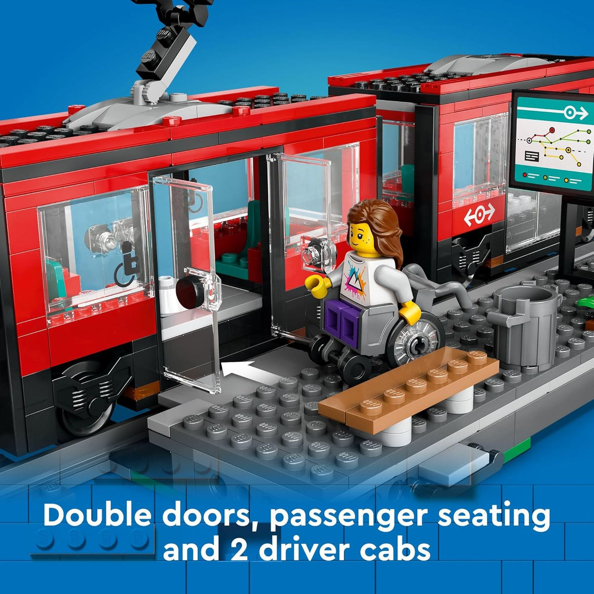 LEGO City Downtown - Juego de tranvía y tren de estación