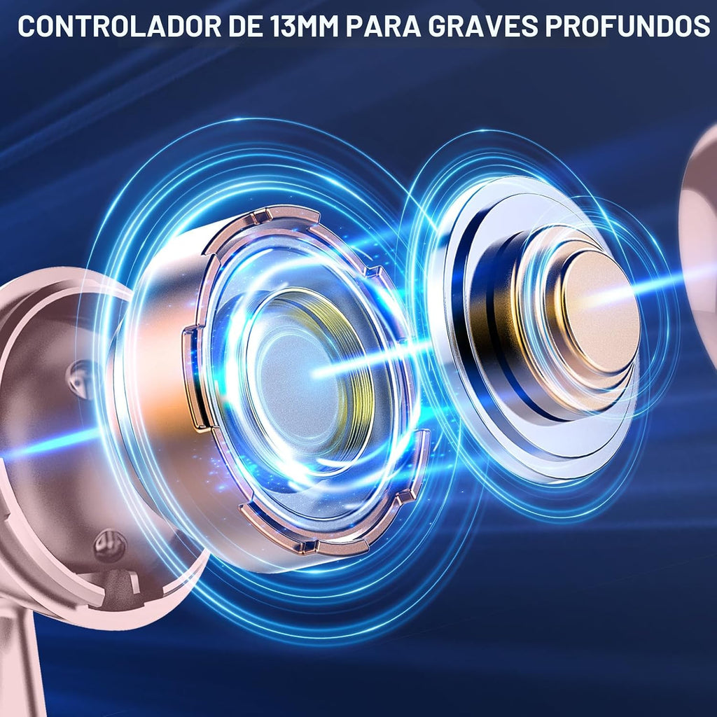 Auriculares inalámbricos, auriculares Bluetooth 5.4, estéreo de alta