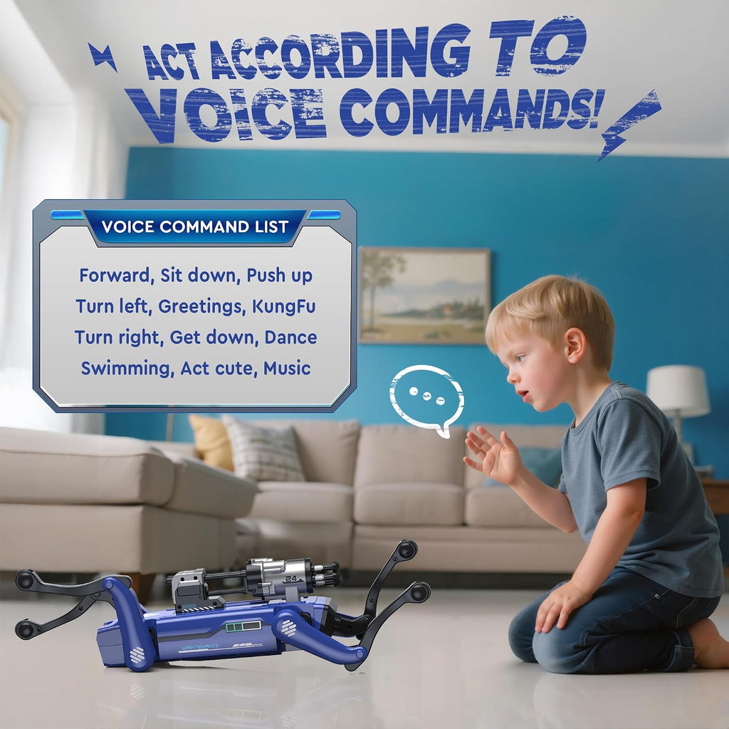 Robot Dog - Juguetes STEM Interactivos con Voz y Control Remoto, 30+ Acciones Realistas, Juego Programable, Alcance de 25m, Durable y Seguro - Mejor Regalo para Niños de 6+