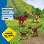 Schleich Dinosaurios – Juego de 4 piezas de dinosaurios rojos para niños y niñas – con figura de T Rex, Allosaurus, Intrepidus y Majungasaurus – Figura de dinosaurio realista de la era jurásica para