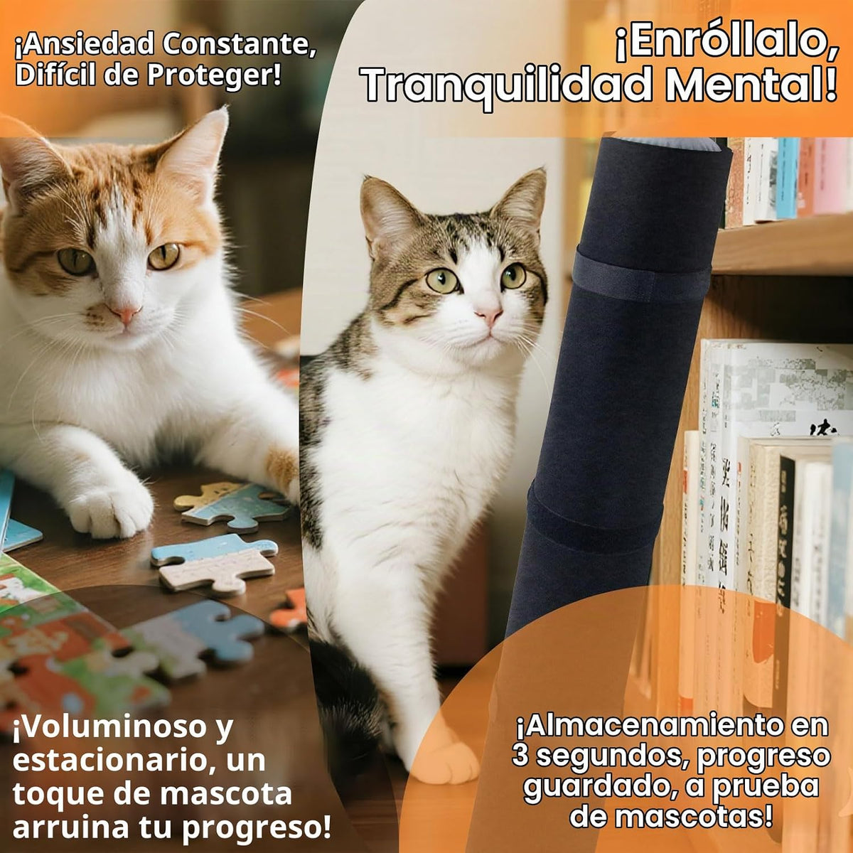 Napzy Alfombrilla de rompecabezas enrollable para guardar rompecabezas para 2000 piezas organizador