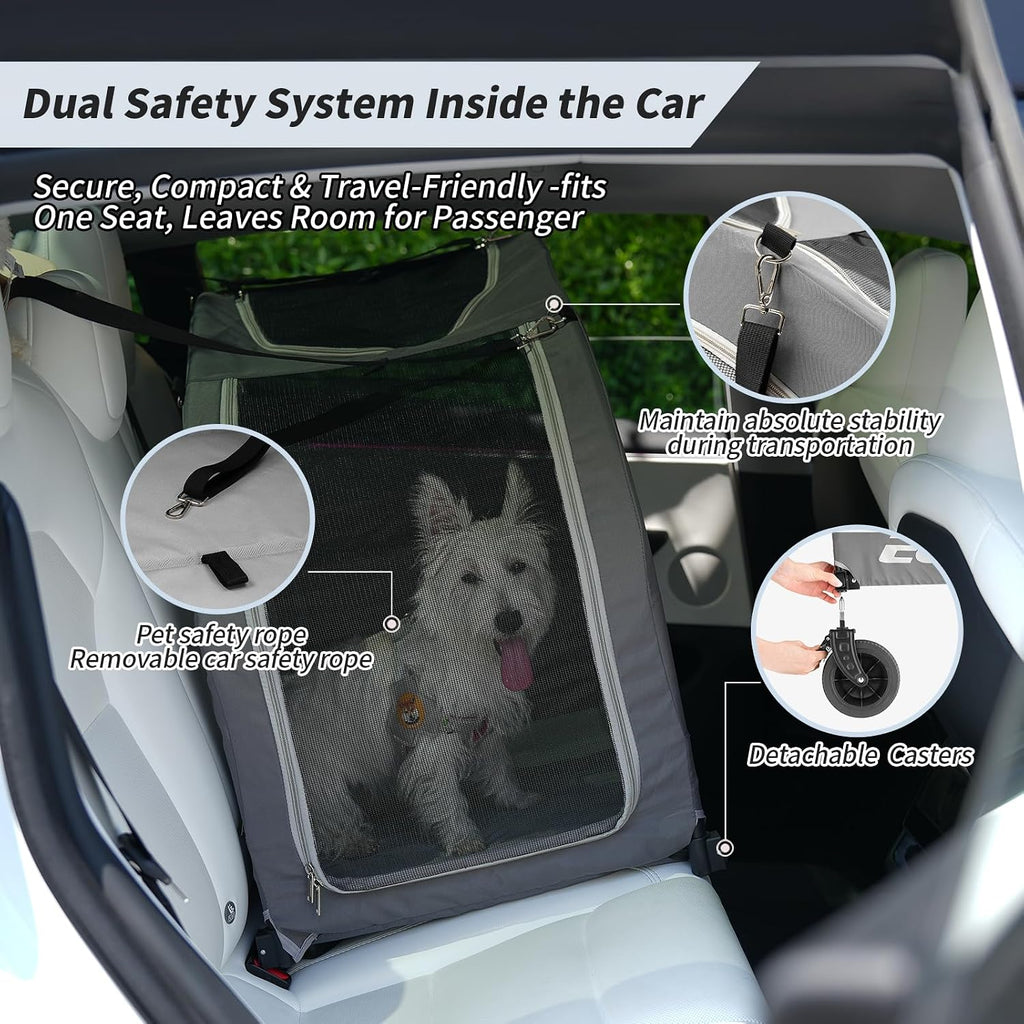 EchoSmile Cochecito para mascotas de 4 ruedas para perros y gatos, hasta