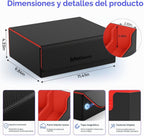 Mlikero Caja de almacenamiento de tarjetas coleccionables, almacenamiento de tarjetas a granel para más de 1800 tarjetas con funda, organizador de tarjetas de cierre magnético de piel sintética con 10