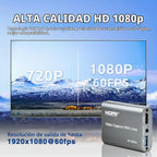 Tarjeta de captura HDMI USB 3.0 con entrada y bucle 4K60, captura de juegos de latencia ultra baja 1080P60 para transmisión, Plug & Play con entrada de micrófono/audio, compatible con PS5/Xbox/Switch/PC/OBS