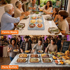 FYY Tapete de calentamiento de alimentos, bandeja de calentamiento eléctrica con 6 ajustes de temperatura y temporizador de 6 horas, calentador de alimentos de grafeno de superficie completa, bandeja
