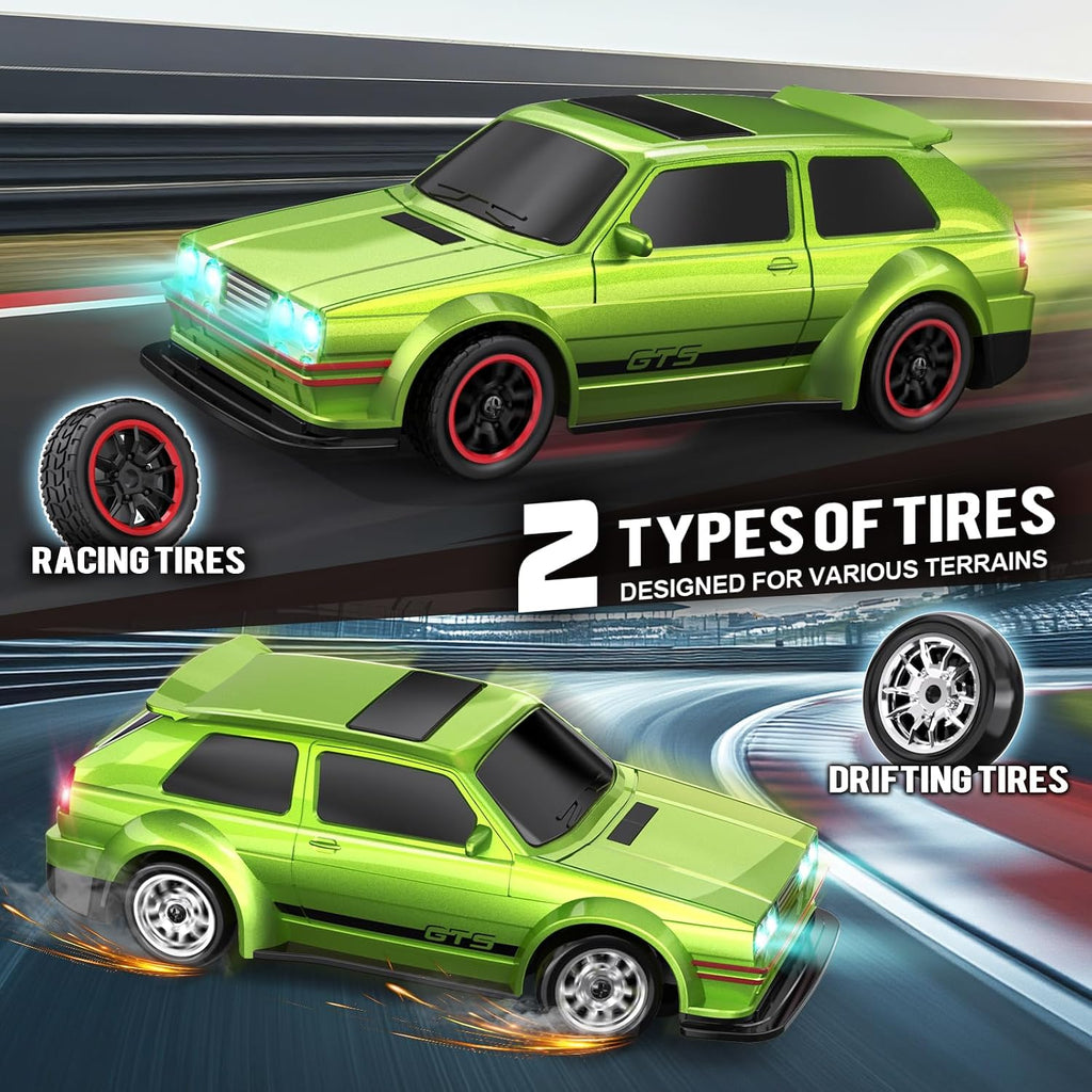 Mini coche RC 1/43 con giroscopio, coche RC 4WD totalmente proporcional, control remoto 2.4GHz de grado hobby, modelo RTR, alta velocidad 20+ km/h para aficionados, niños y adultos (plateado)